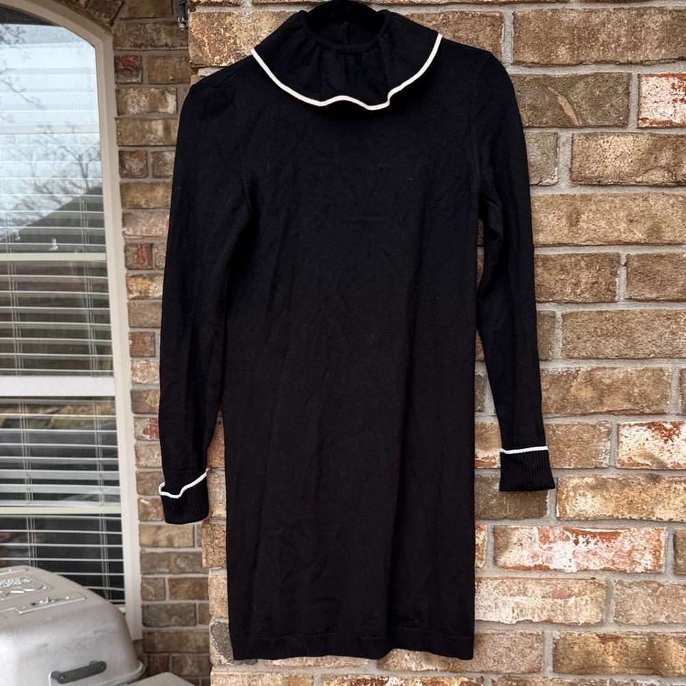 Vanessa Seward Black Dress with White Accents